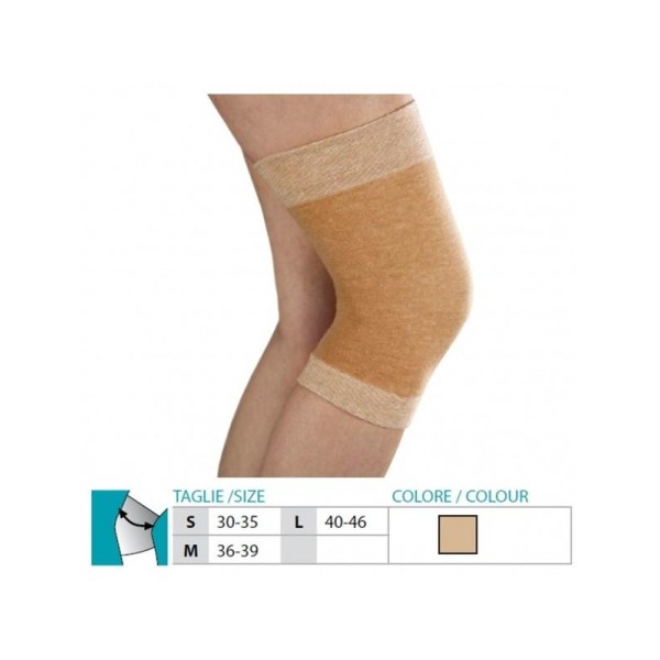 Orione Safte Ginocchiera tutore gamba ortopedico termica lana cotone BEIGE