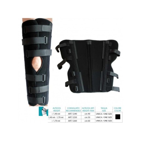 2 - Orione Safte Immobilizzatore Ginocchio 0 gradi h 50 cm NERO