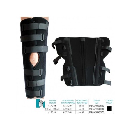 1 - Orione Safte Immobilizzatore Ginocchio 0 gradi h 60 cm NERO