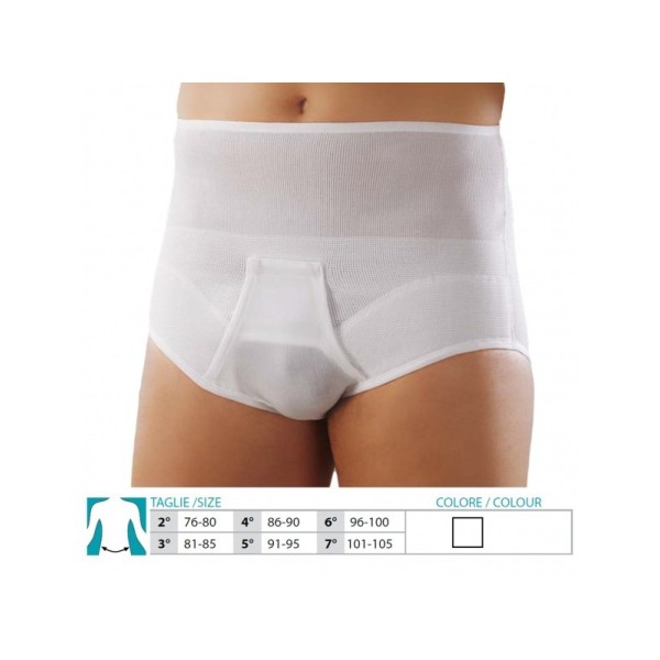 Prime Orione Safte Mutande Contenitive Slip Post Operatorio Ernioplastica BIANCO Art. 304