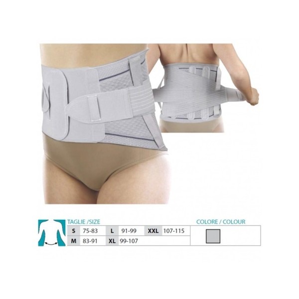 Prime Orione Safte Corsetto Lombare steccato tessuto elastico doppio tirante GRIGIO