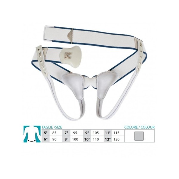 Prime Orione Safte Cinto Ernia Bilaterale Taglie Grandi pelotta imbottita GRIGIO Art.352