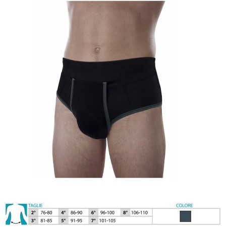 1 - Orione Safte Mutande Contenitive Ernia Uomo con pelotte colore Nero Art. 519