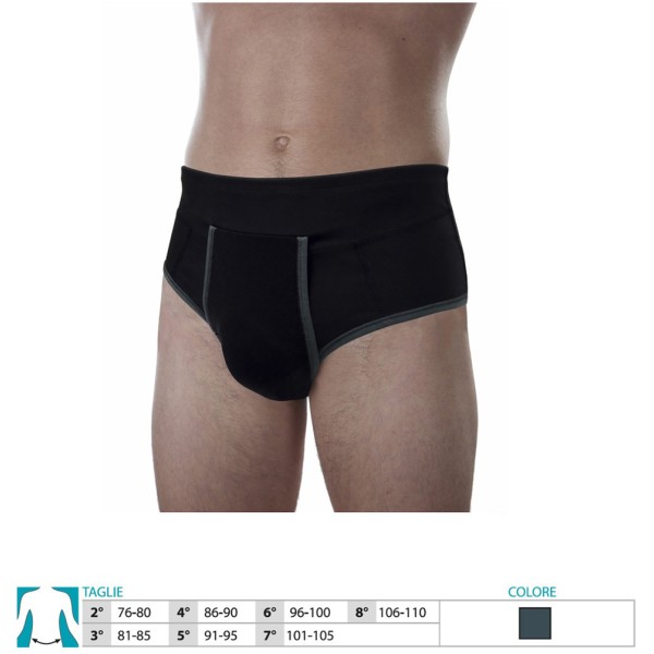 Prime Orione Safte Mutande Contenitive Ernia Uomo con pelotte colore Nero Art. 519