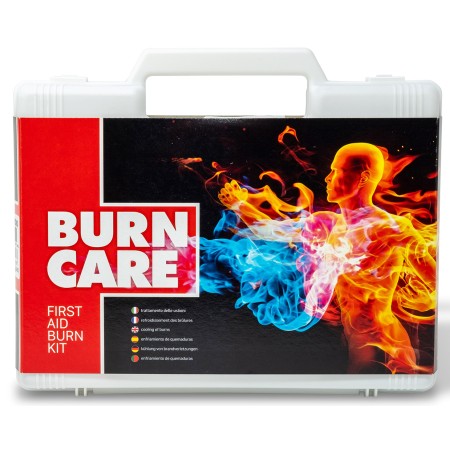 1 - Valigetta di Pronto Soccorso KIT USTIONI BURN CARE TRIX medic 1 con supporto a muro 240x190x50 mm --