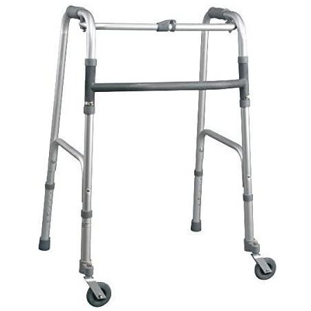 1 - Deambulatore girello per anziani in alluminio pieghevole due ruote due punatli Art. AD-N42K3