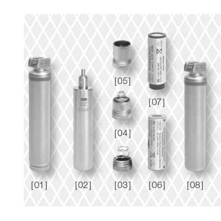 1 - Manico per laringoscopio a F.O. LEDHQ - Batterie alcaline: 2,5 V Art. F-08.22.860
