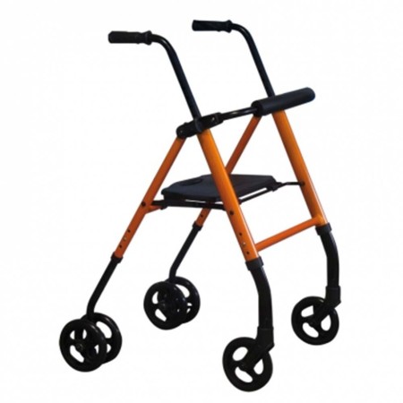 1 - Rollator Deambulatore girello per anziani PARIGI TOP in alluminio con ruote e sistema frenante a pressione Art. RA-152-ORANG