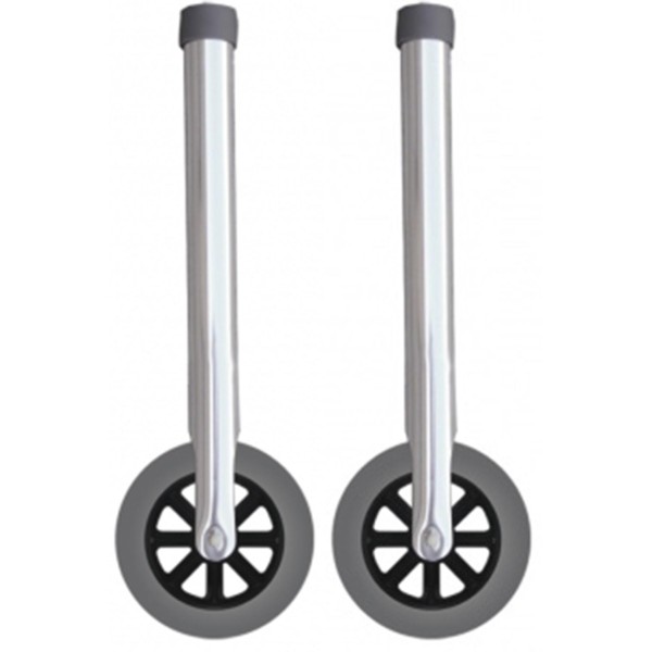 Coppia di Gambe con ruote fisse per deambulatore girello per anziani diametro 12,7 cm foro da 2,5 cm Art. AD-R5