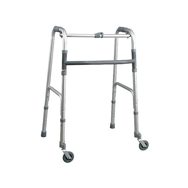Prime Deambulatore girello per anziani in alluminio pieghevole due ruote due puntali Art. AD-N42K3