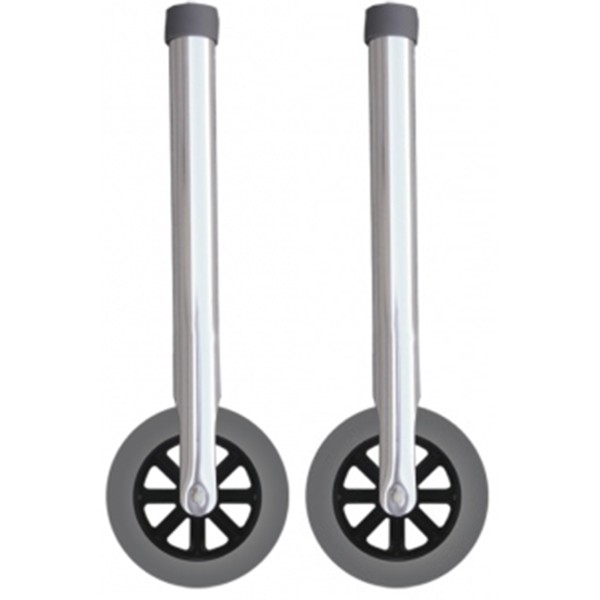 Prime Coppia di Gambe con ruote fisse per deambulatore girello per anziani diametro 12,7 cm foro da 2,5 cm Art. AD-R5 -