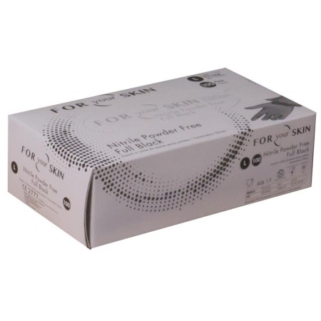 1 - Guanti in nitrile Neri senza polvere Xlarge Confezione da 180