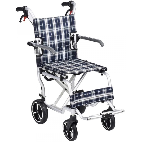 Sedia a rotelle Carrozzina VALLETTA  sedia da trasporto pieghevole in alluminio da viaggio