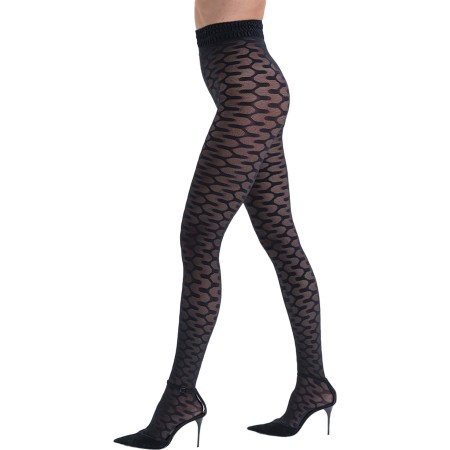 1 - Solidea Collant TRILOGY 70 LACE Fantasia NERO Calze a compressione graduata 10/15 mmHg Art. 061170