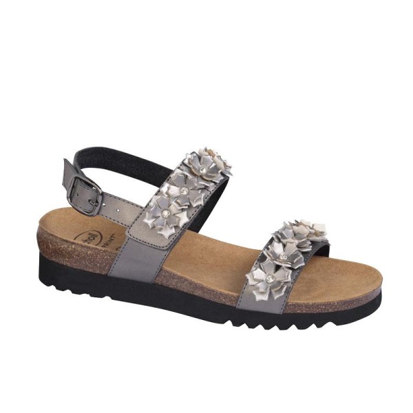 Prime LETIZIA SANDAL sandalo doppia fascia peltro Scholl