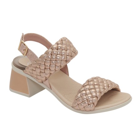 2 - PROMENADE 2 BANDS Sandali Scholl Microfibra Laminata Rose/Oro Gelactiv