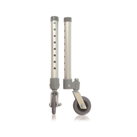 2 - Coppia di Gambe Con Ruote Deambulatore Piroettanti 8 FORI foro da 2,5 cm diametro da 3" PAIO Art. RV7054-8 / AD-RG3
