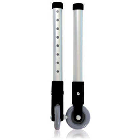 1 - Coppia gambe con ruote fisse diametro 12 cm 8 fori per deambulatori e girello modelli RP736 RP731 Art. RV7155-8 -