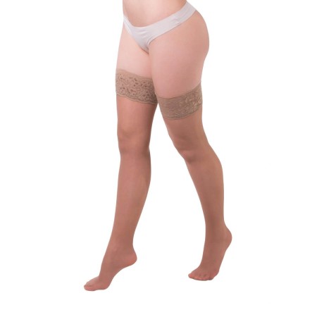 1 - Sanagens Calze Autoreggenti MALICE 140 STAY UP Calze a compressione graduata 140 DEN NATURE 15/16 mmHg --