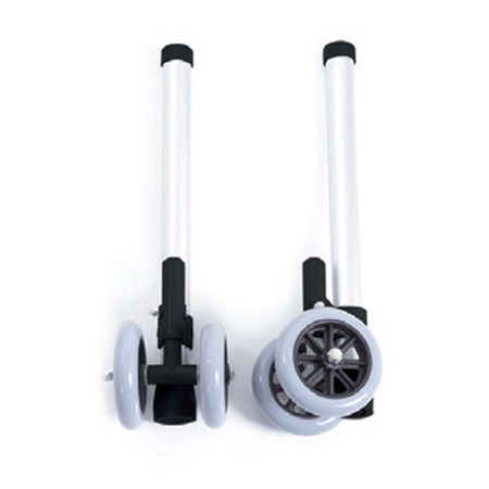 1 - Coppia Ruote gemellate con rotazione frizionata Ø 10 cm per deambulatori a 2 mani Art. RV7053D --
