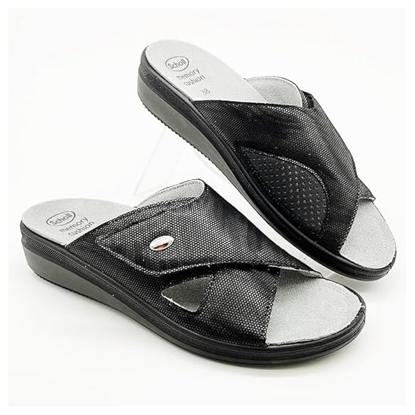 Scholl Ciabatte Donna ANTONIA CROSS Printed Suede Suede  Black