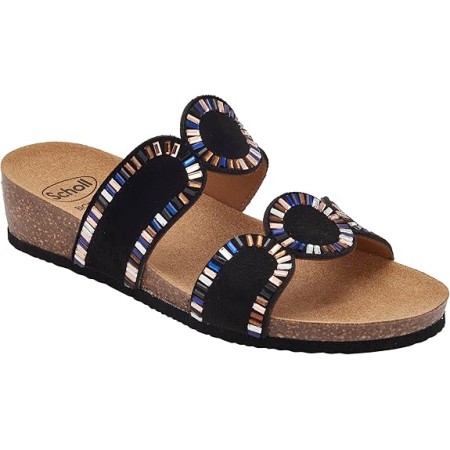 1 - Scholl Ciabatte Donna CANNES Microfibra con strass Black