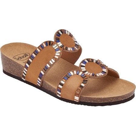 1 - Scholl Ciabatte Donna CANNES Microfibre strass Tan