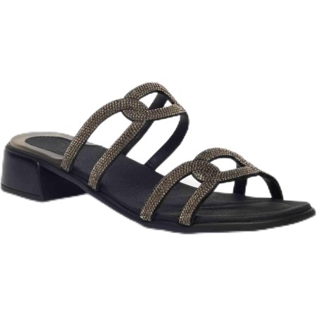 1 - Scholl Ciabatte Donna LIPARI Microfibre strass Black