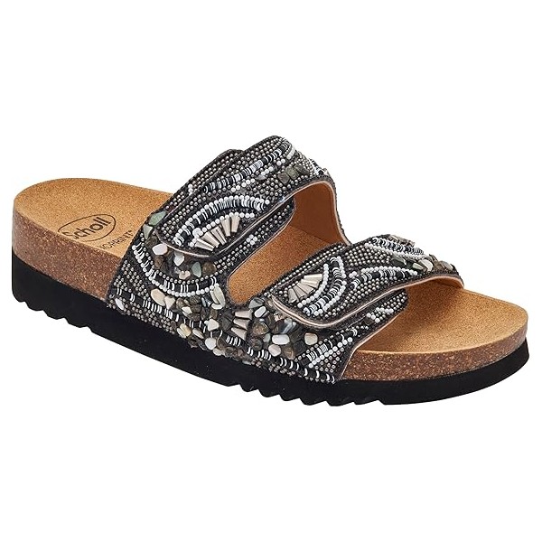 Scholl Ciabatte Donna LISBOA 2 STRAPS Microfibre beads Black