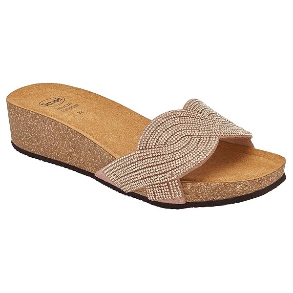 Scholl Ciabatte Donna VEGAS LOW Microfibre strass Rose Gold