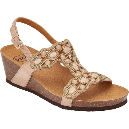 1 - Scholl Sandali Donna LERICI T-BAR SANDAL Microfibre stones Beige