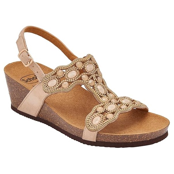 Scholl Sandali Donna LERICI T-BAR SANDAL Microfibre stones Beige