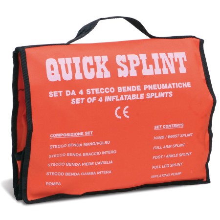 1 - Set da 4 steccobende pneumatiche di emergenza con pompa e custodia -