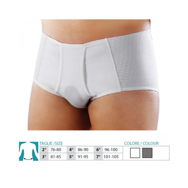 Prime Orione Safte Mutande Contenitive Cintoslip Ernia con pelotte basso BIANCO Art. 313