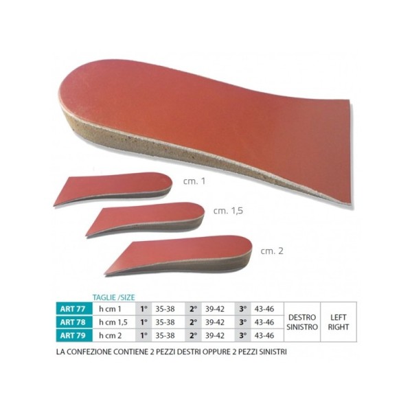 Prime Orione OK PED Safte Rialzo Tallone Destro per dismetria 3/4 h 1 cm 2 pezzi