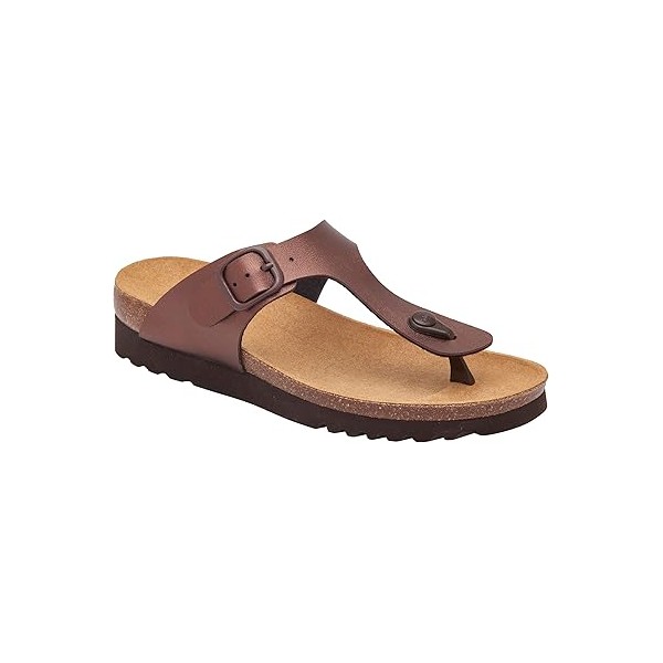 Scholl Ciabatte BOA VISTA Laminated synthetic bis Dk Brown