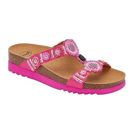 1 - Scholl Ciabatte NEW BOGOTA' WEDGE Satin beads Fuchsia