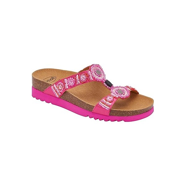 Scholl Ciabatte NEW BOGOTA' WEDGE Satin beads Fuchsia