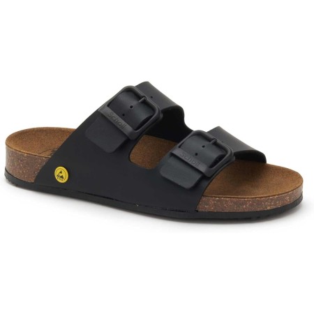 1 - Scholl Ciabatte Uomo CORK PRO 2 STRAPS Synthetic Black