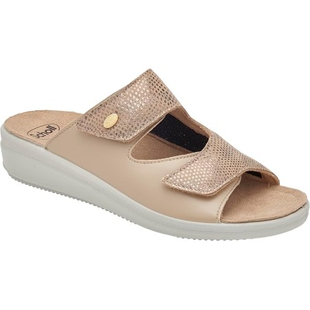 1 - Scholl Ciabatte ANTONIA ELASTIC Printed suede+synth Light Taupe