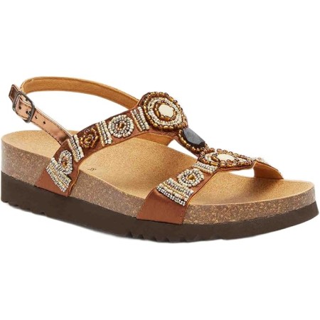1 - Scholl Ciabatte BOGOTA' SANDAL Satin+beads+synthetic Brown