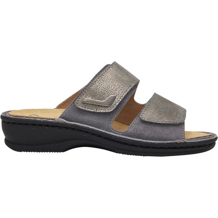 1 - Scholl Ciabatte MIETTA 2.0 Printed Suede+Suede Dk Grey