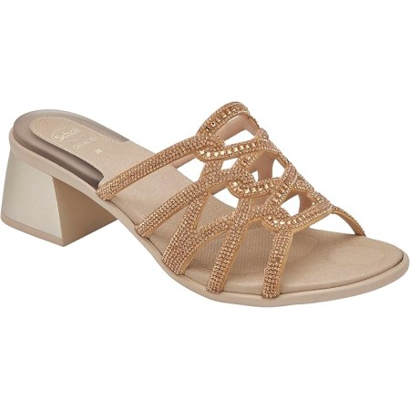 1 - Scholl Ciabatte NISIDA Microfibre+strass bis Gold