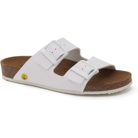 1 - Scholl Ciabatte Uomo CORK PRO 2 STRAPS Synthetic White