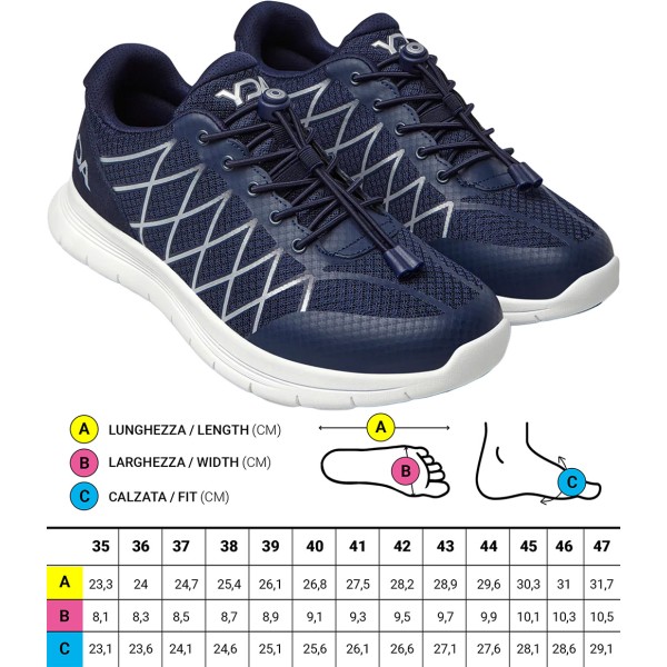 Scarpe ortopediche Sportive RESTYLED Optima Molliter YDA Calzata Normale Blu Art. C1Y-YDAW15