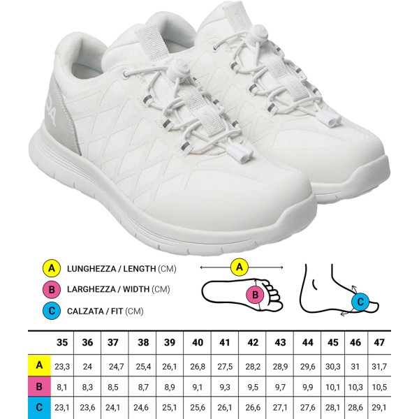Scarpe ortopediche Impermeabili Sportive Optima Molliter YDA Spring System Bianco C1Y-YDAW15 ONE Water Resistant
