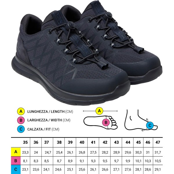 Scarpe ortopediche Impermeabili Sportive Optima Molliter YDA Spring System Blu C1Y-YDAW15 ONE Water Resistant