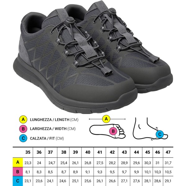 Scarpe ortopediche Impermeabili Sportive Optima Molliter YDA Spring System Grigio C1Y-YDAW15 ONE Water Resistant