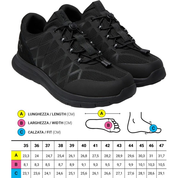 Scarpe ortopediche Impermeabili Sportive Optima Molliter YDA Spring System Nero C1Y-YDAW15 ONE Water Resistant
