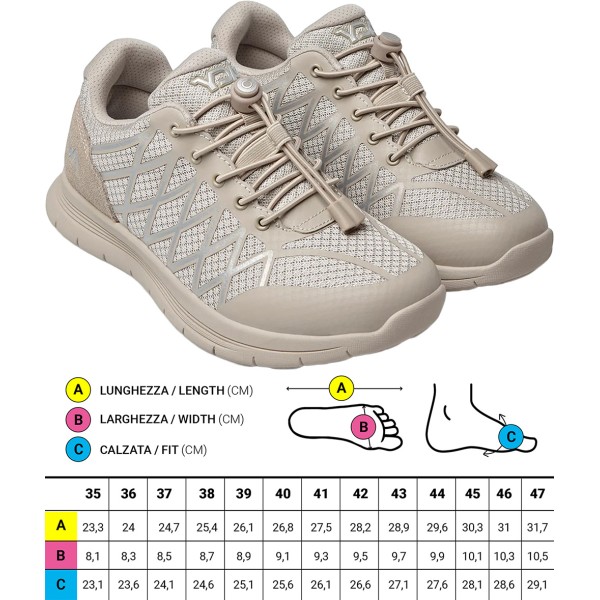 Scarpe ortopediche Sportive Optima Molliter YDA Spring System Beige Art. C1Y-YDAW15 BLOCK